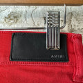 Amiri MX1 Red Leather Red Denim Jeans Sz 32