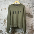 Amiri Black Spellout Crewneck Olive Sz M