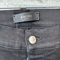 Amiri MX1 Green Suede Black Denim Jeans Sz 31
