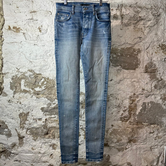 Amiri Plain Blue Denim Jeans Sz 28