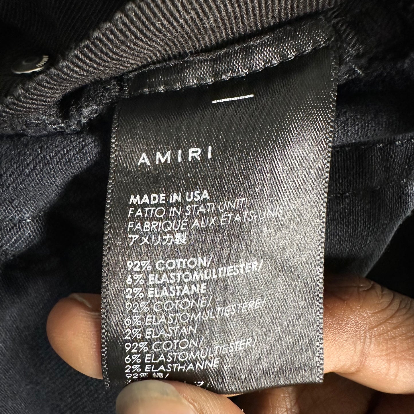 Amiri MX1 Olympic Patches Black Denim Jeans Sz 36