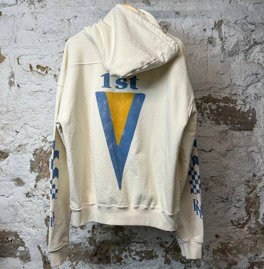 Rhude Racing Boat Hoodie Cream Sz S