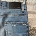 Amiri Knee Hole Plain Blue Denim Jeans Sz 28