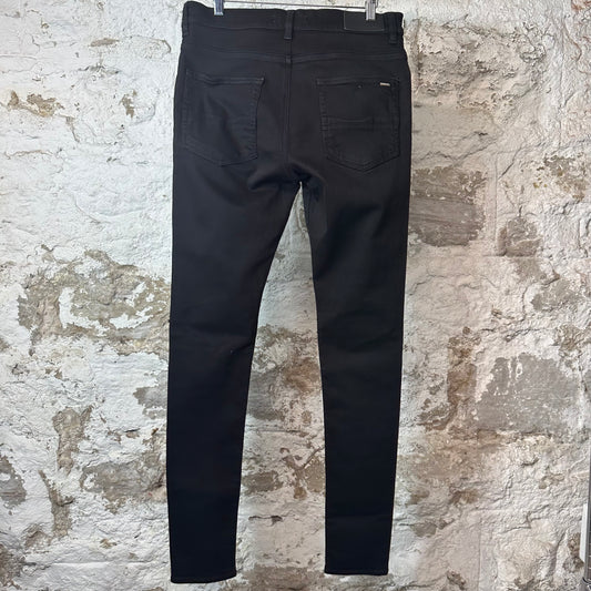 Amiri MX1 Brown Suede Black Denim Jeans Sz 32