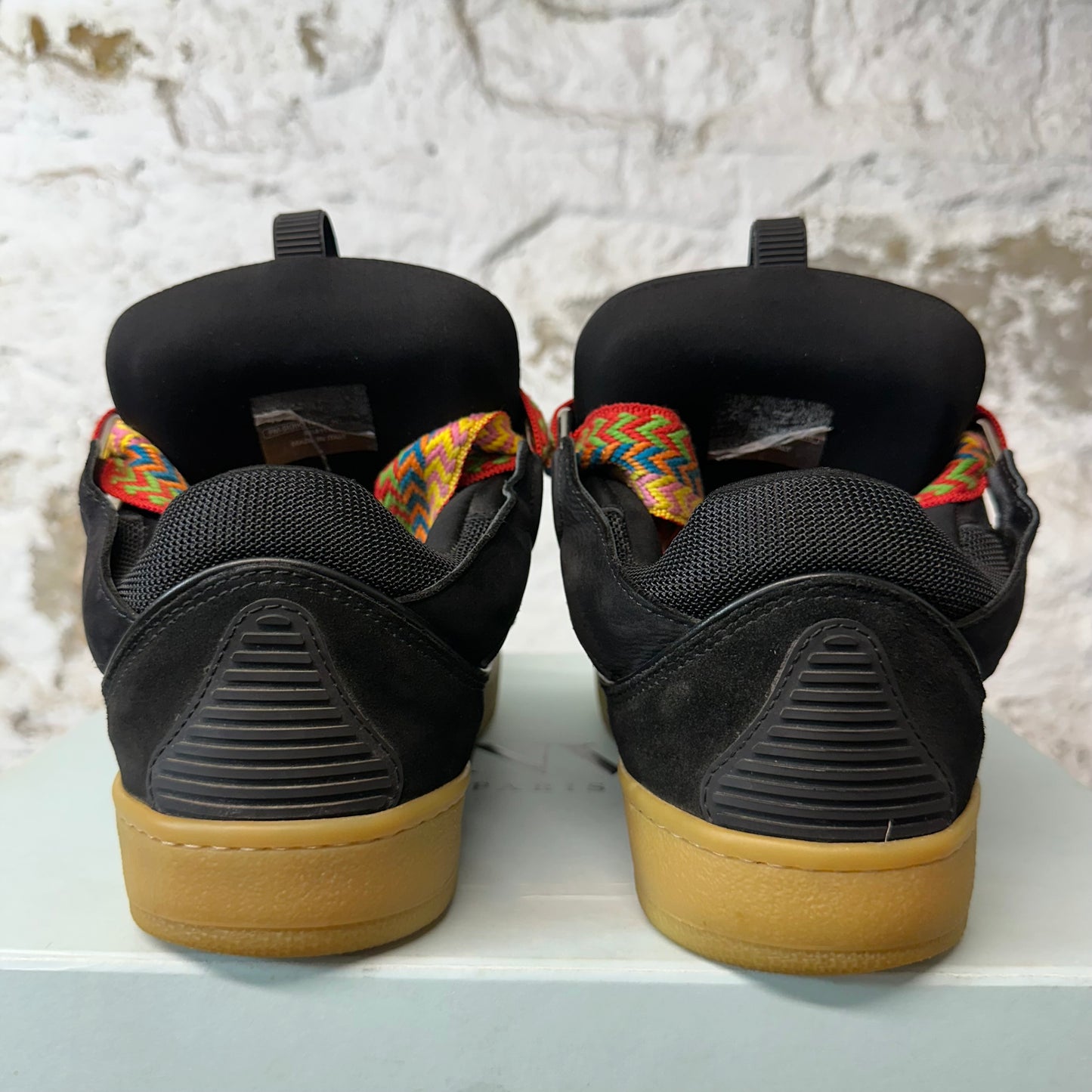 Lanvin Curb Multicolor Lace Black Sneaker Sz 10 (43)