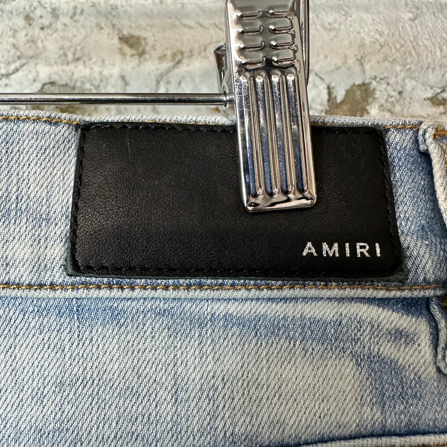 Amiri Zig Zag Light Blue Denim Jeans Sz 32