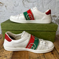 Gucci GG Red Green Strap Ace Sneaker Sz 9