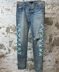 Amiri Blue Bones Blue Denim Jeans Sz 38