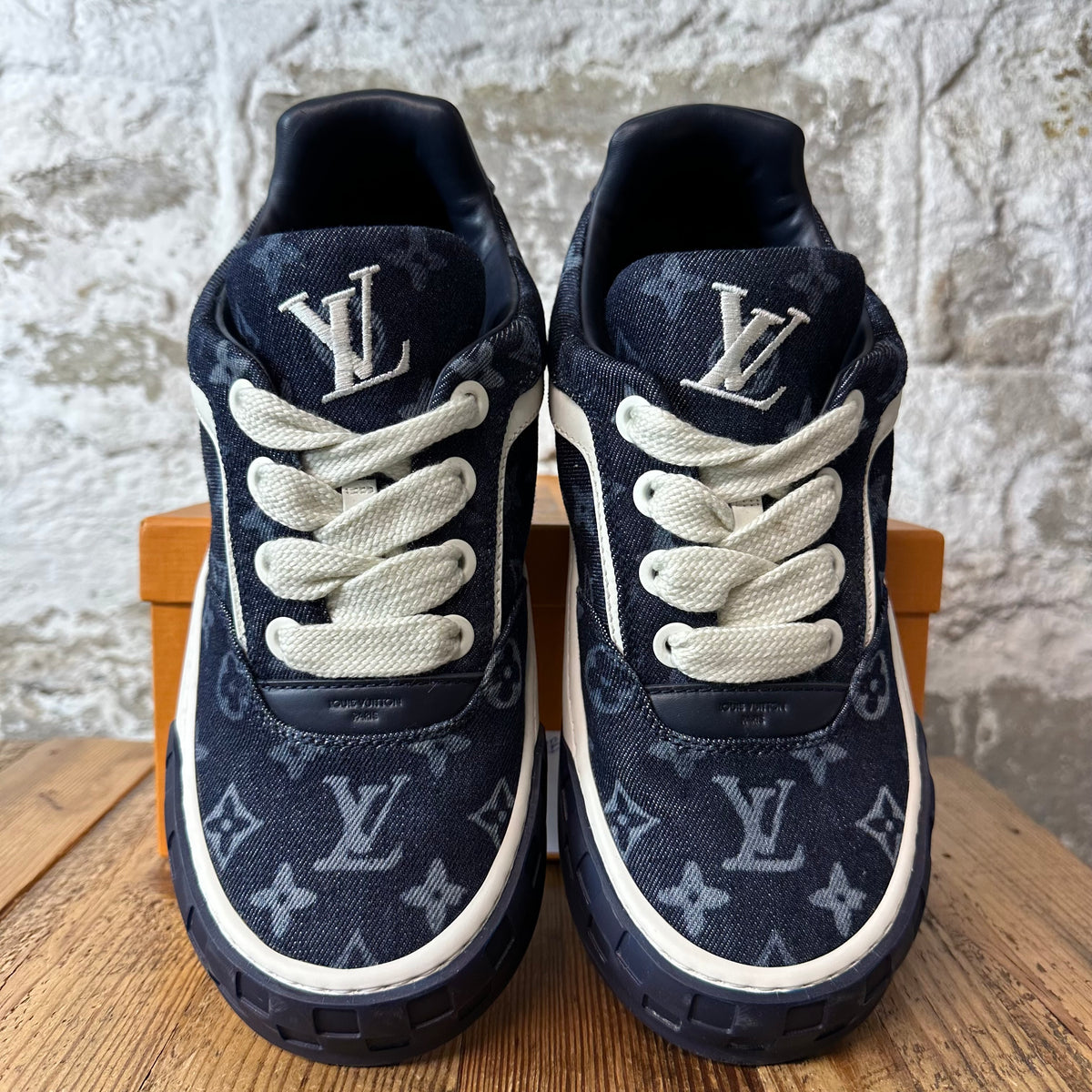 Louis Vuitton Dark Wash Monogram Tilted Sneaker Sz 11.5 (10LV)