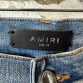 Amiri MX1 Black Multicolor Paisley Blue Denim Jeans Sz 32