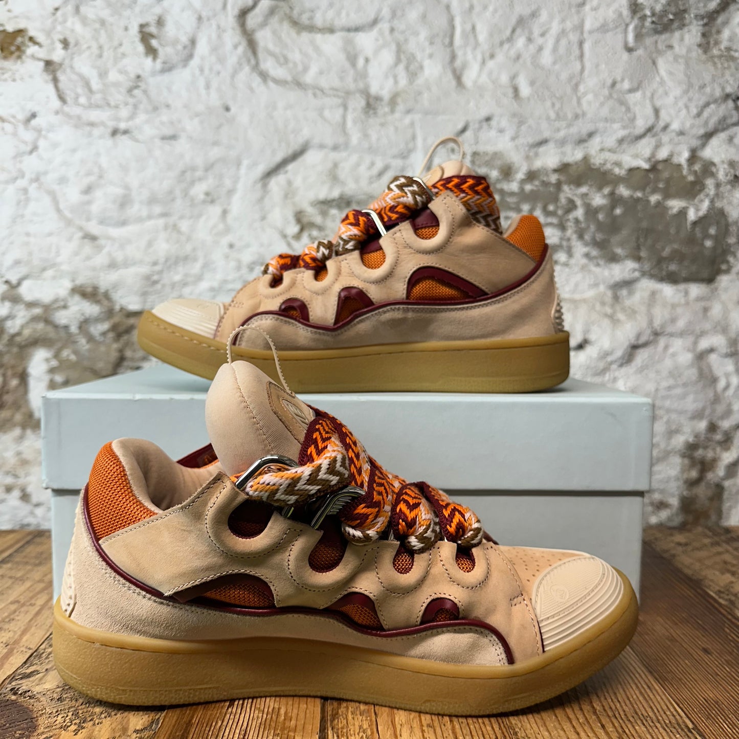 Lanvin Curb Multicolor Lace Pale Rose Sneaker Sz 9 (42)