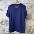Louis Vuitton White Spellout Knit Navy T-Shirt Sz M