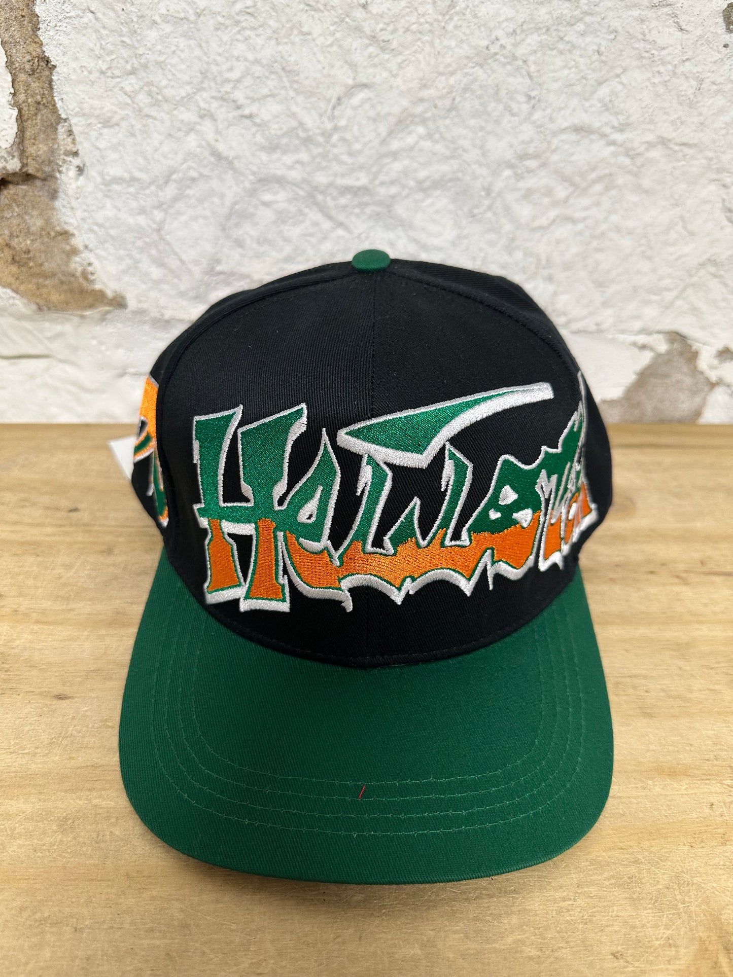 Hellstar Records Black Green Orange Snapback Hat DS