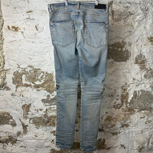 Amiri MX2 Brown Paisley Blue Denim Jeans Sz 34