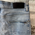 Amiri Black Old English Spell Blue Denim Jeans Sz 30