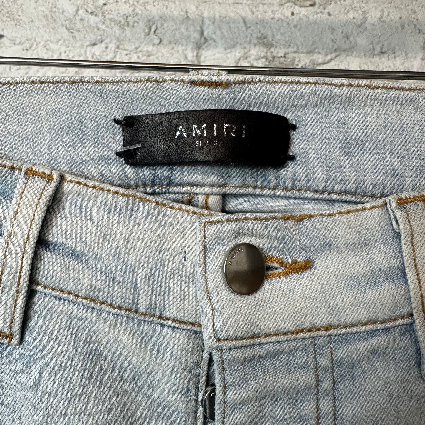 Amiri Black Star Light Wash Blue Denim Jeans Sz 30