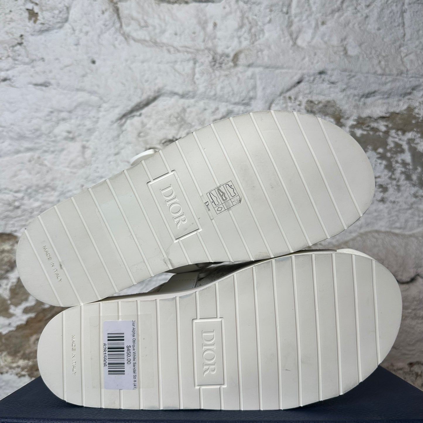 Dior Alpha Oblique White Sandal Sz 8 (41)