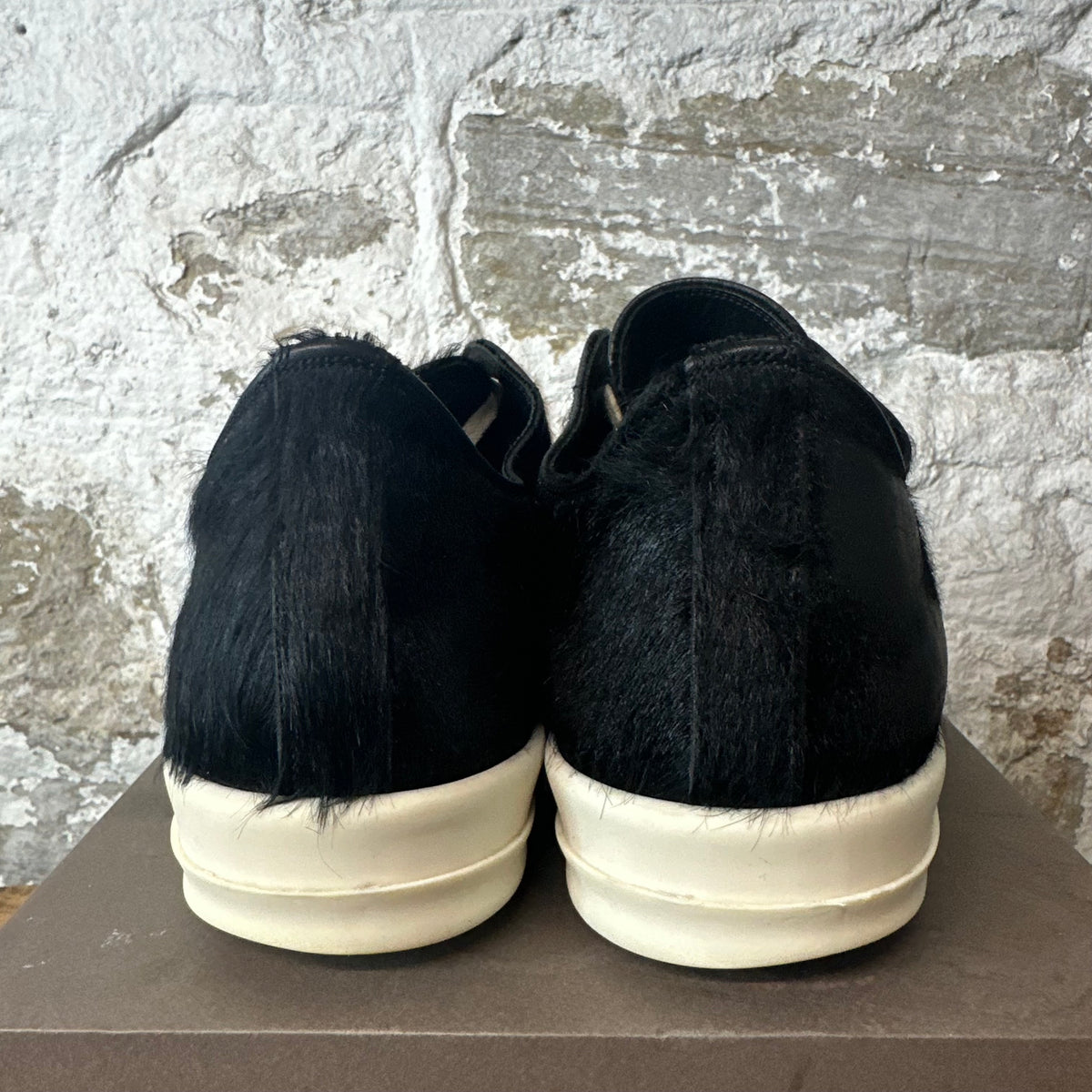 Rick Owens Pony Hair Black Milk Sneaker Sz 14 (47)