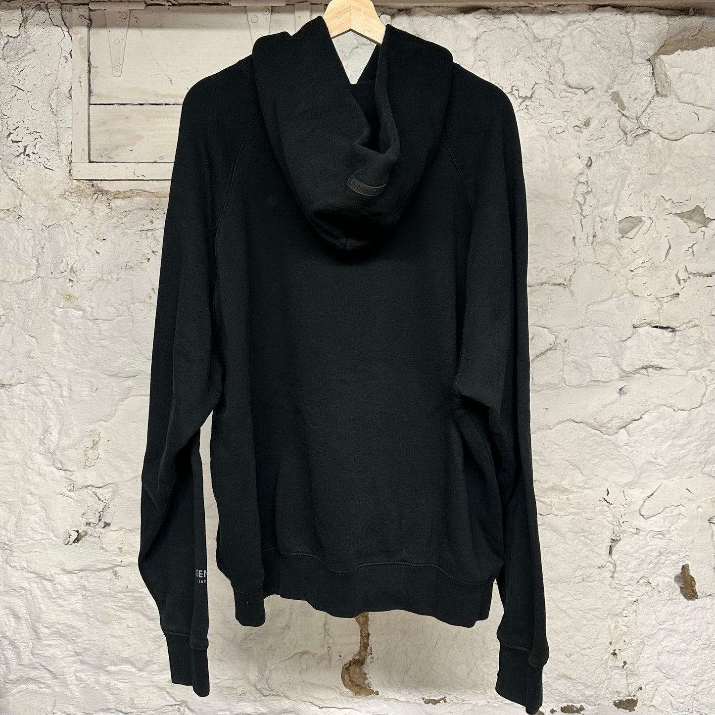 Fear of God Essentials Black Small Spellout Hoodie Sz L