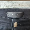 Amiri Knee Rip Paint Splatter Black Denim Jeans Sz 33