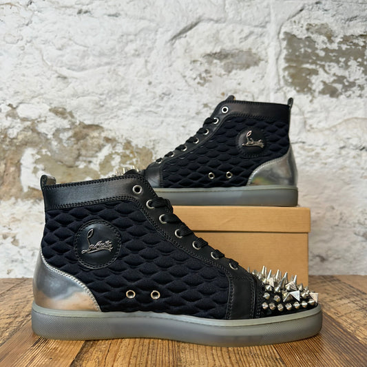 Christian Louboutin High Black Silver Crystal Spike Sneaker Sz 9 (42)