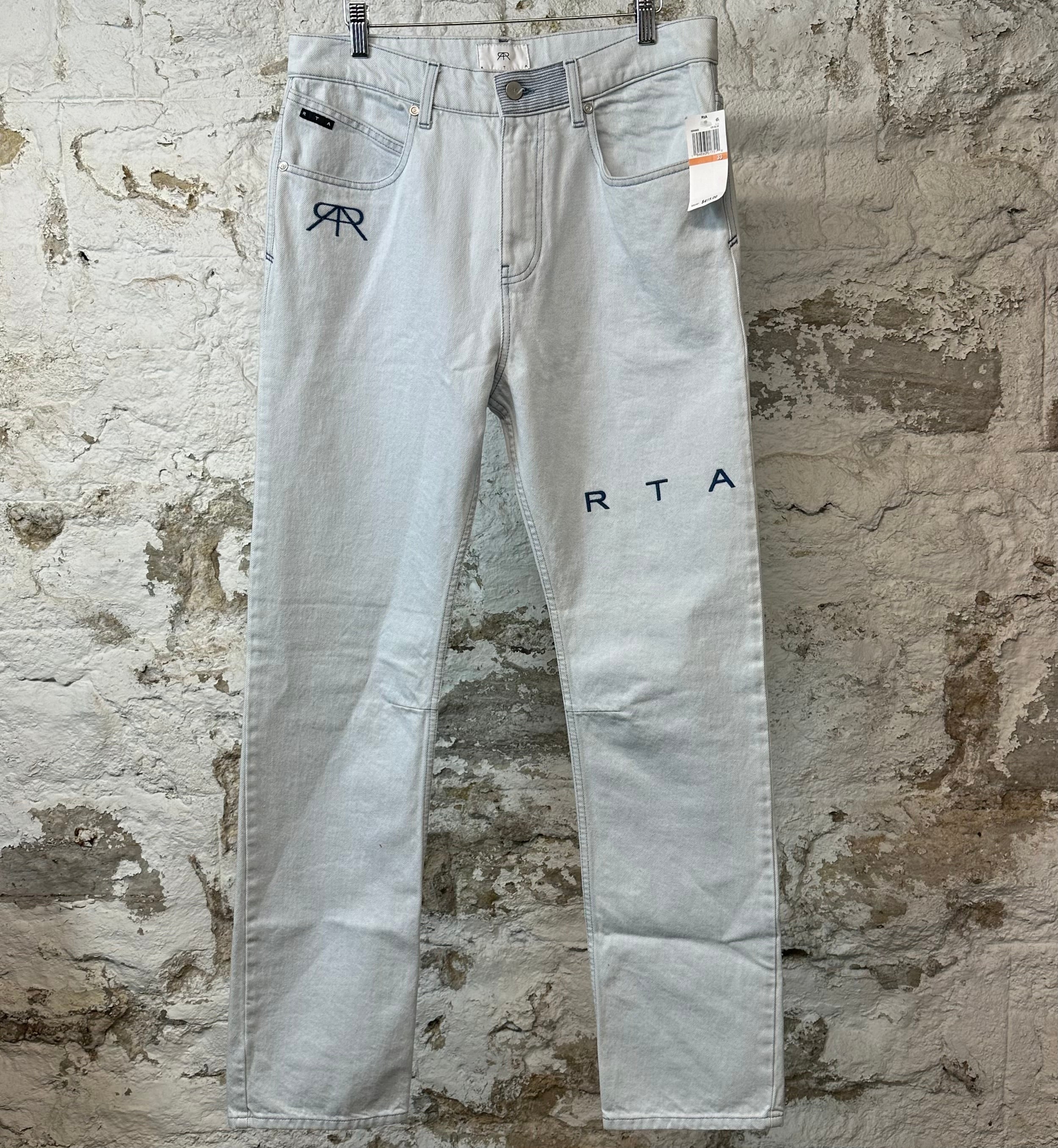 Blue Rta Jeans RTA Ice Blue Slim Fit Denim Jeans – The Gallery Online