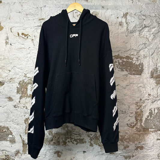 Off White Cabin Baggage Hoodie Black Sz XXL