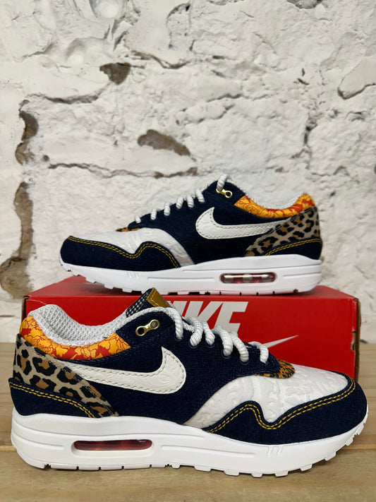 Nike Air Max 1 Denim Leopard Sz 10