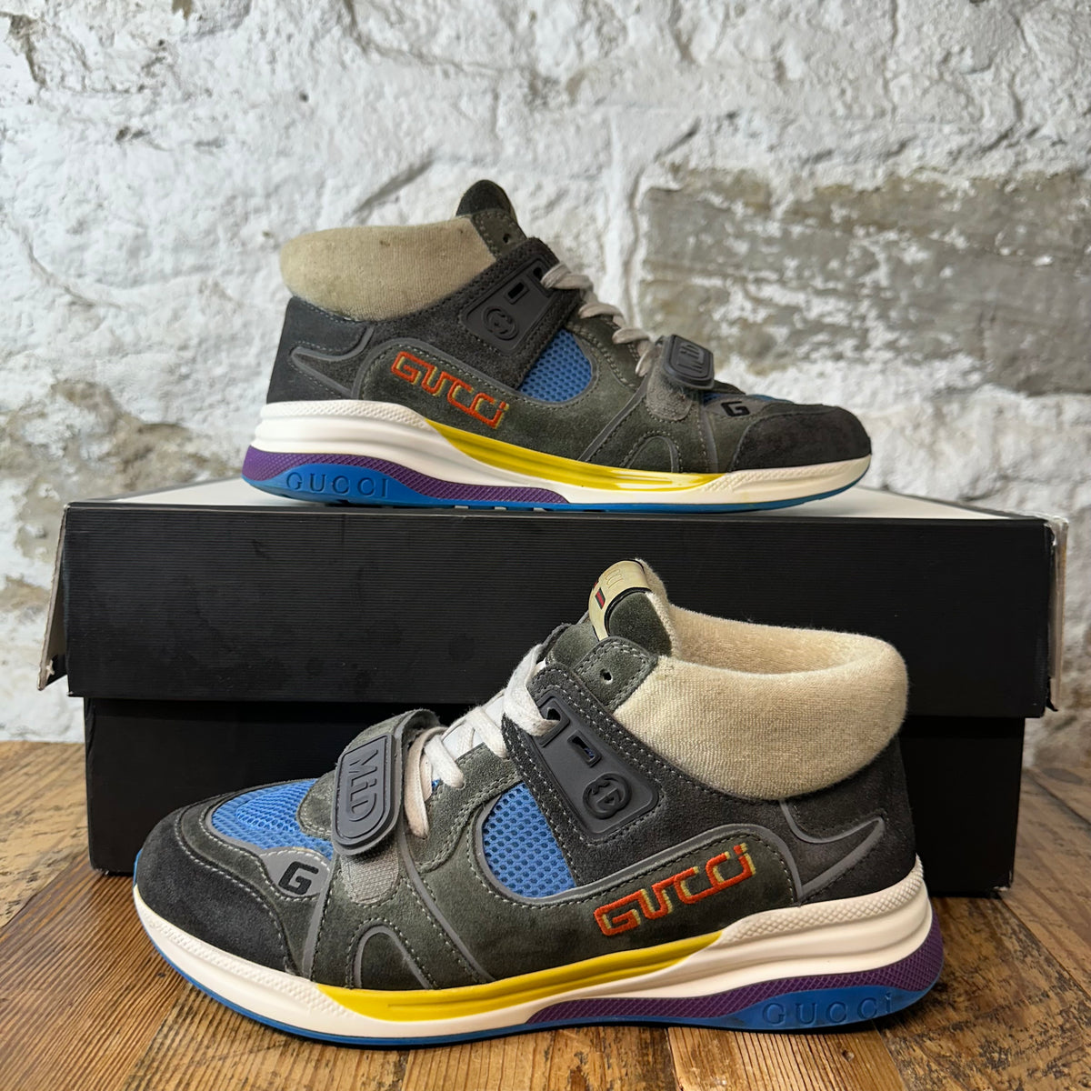 Gucci Ultrapace Mid Grey Sneaker Sz 8.5