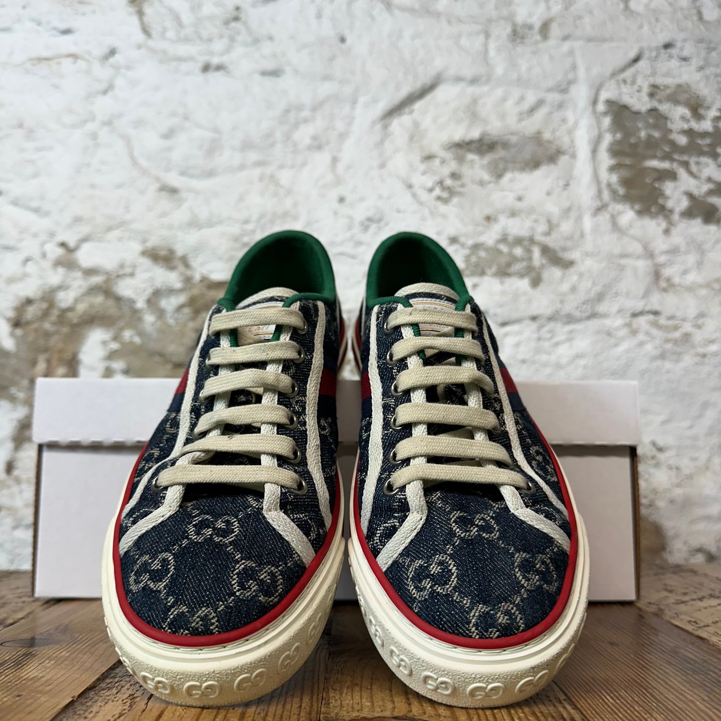 Gucci Tennis 1977 Blue Monogram Sneaker Sz 5 (37)