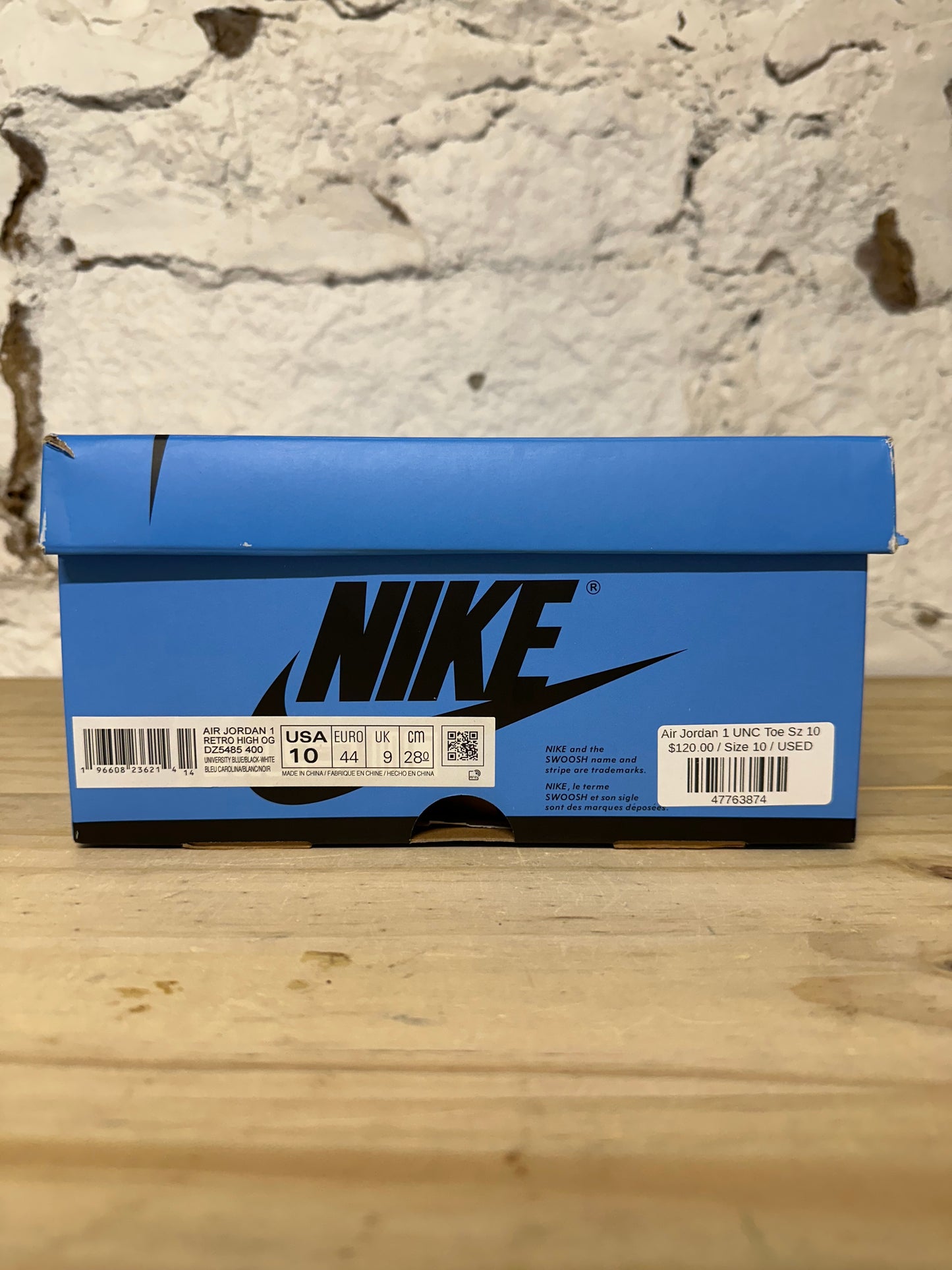 Air Jordan 1 UNC Toe Sz 10