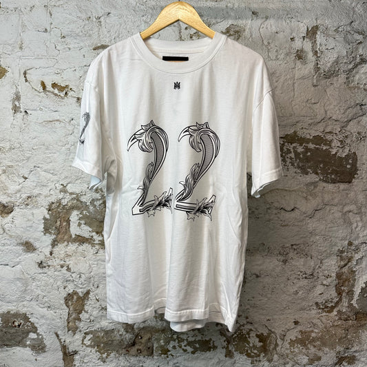 Amiri 22 Logo Skater T-shirt White Sz L