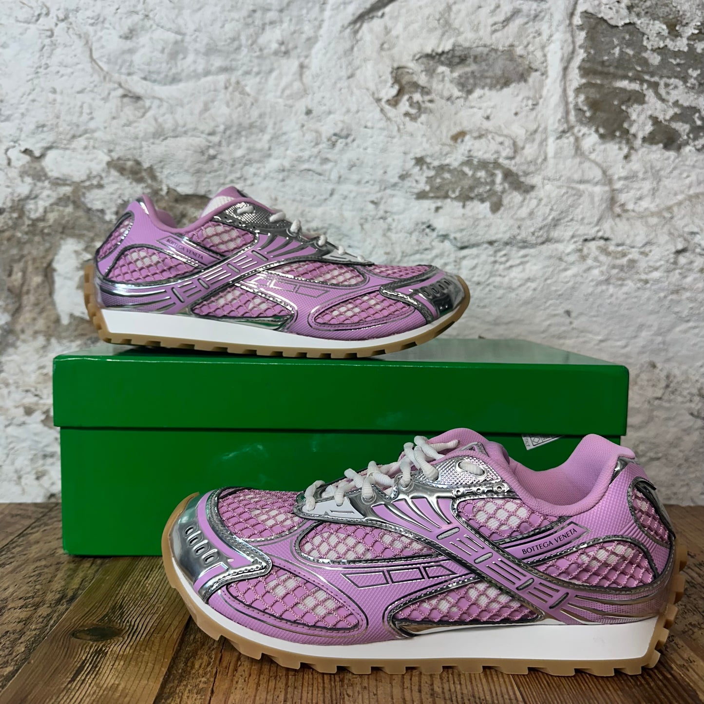 Bottega Veneta Pink Silver Orbit Sneaker Sz 10 (43)