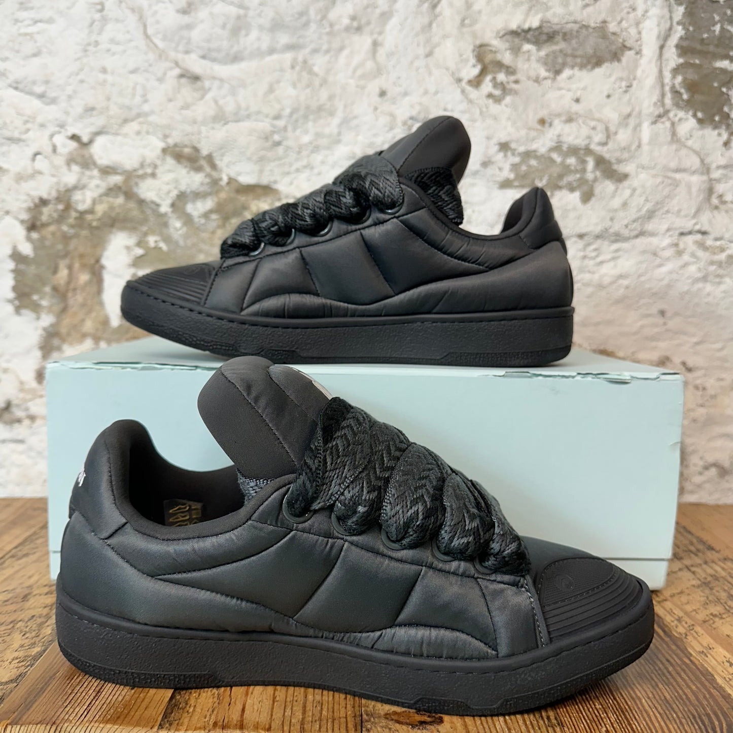 Lanvin Curb Grey Nylon Puffer XL Sneaker Sz 8 (41) DS