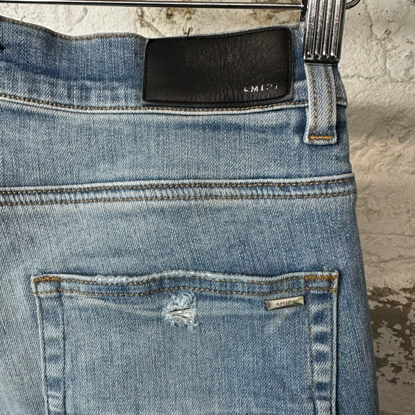 Amiri MX1 Pink Tye Dye Blue Denim Jeans Sz 31