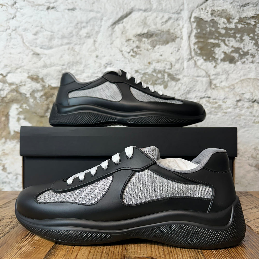 Prada Americas Cup Black Rubber Grey Sneaker Sz 10 (43) DS