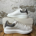 Alexander McQueen Grey Croc Suede Tab White Sneaker Sz 8 (41)