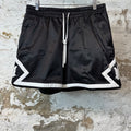 Amiri White AM Black White Satin Shorts Sz L  by