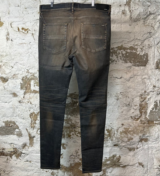 Amiri MX1 Plaid Dirty Blue Denim Jeans Sz 38