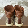 Gucci High GG Monogram Brown Beige Sneaker Sz 8