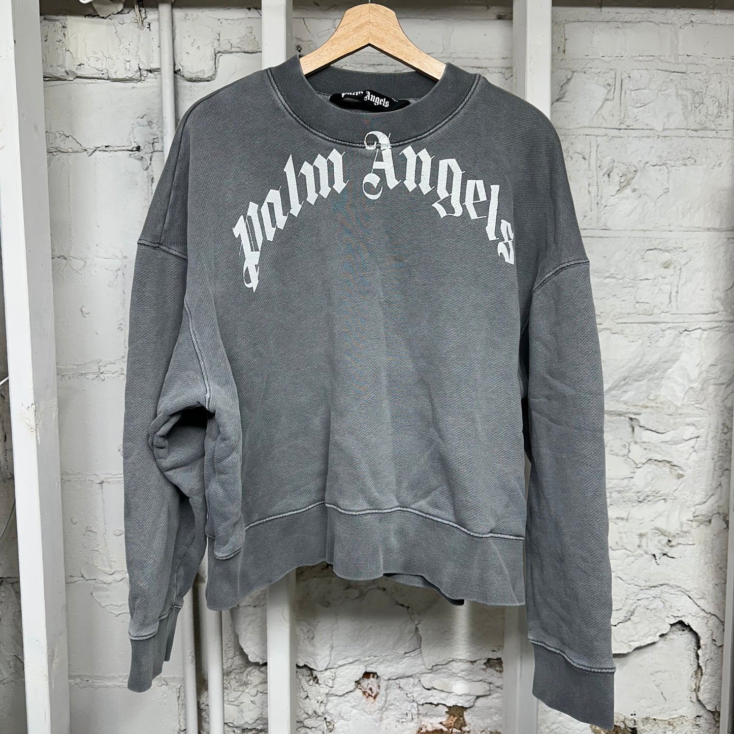 Palm Angels Faded Grey Crewneck Sz S