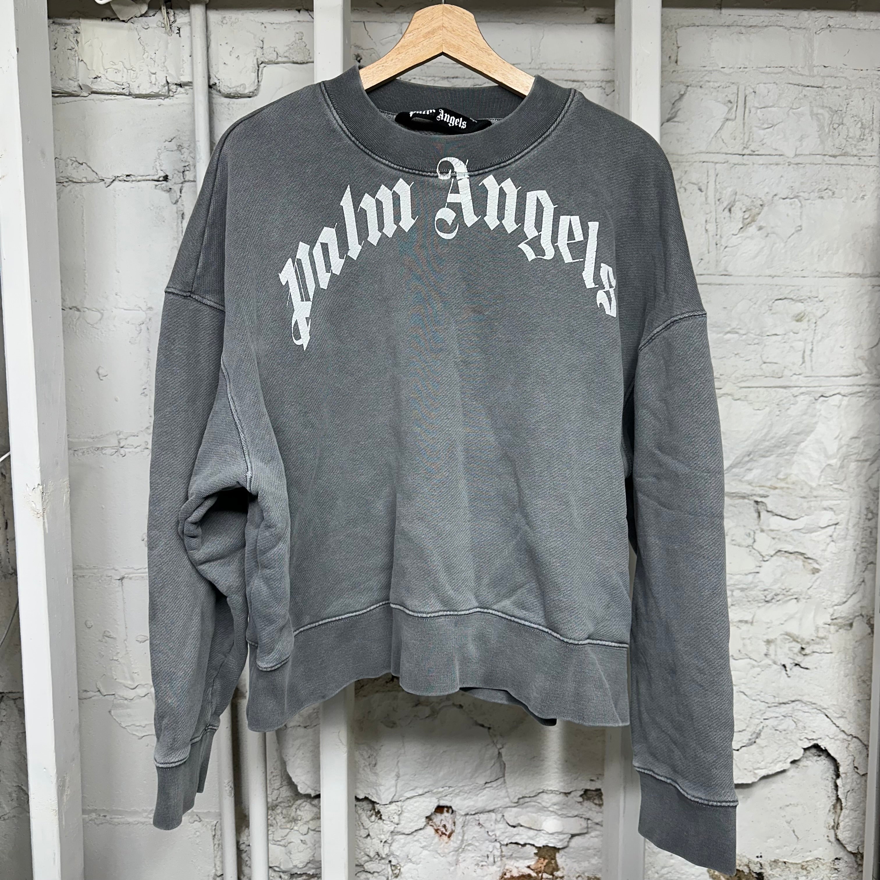 Palm Angels Faded Grey Crewneck Sz S