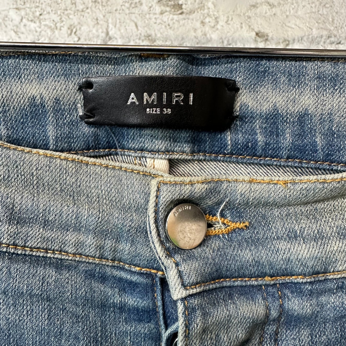 Amiri MX1 Indigo Paisley Blue Denim Jeans Sz 38