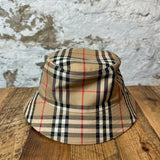 Burberry Brown Tan Plaid Bucket Hat Sz Large