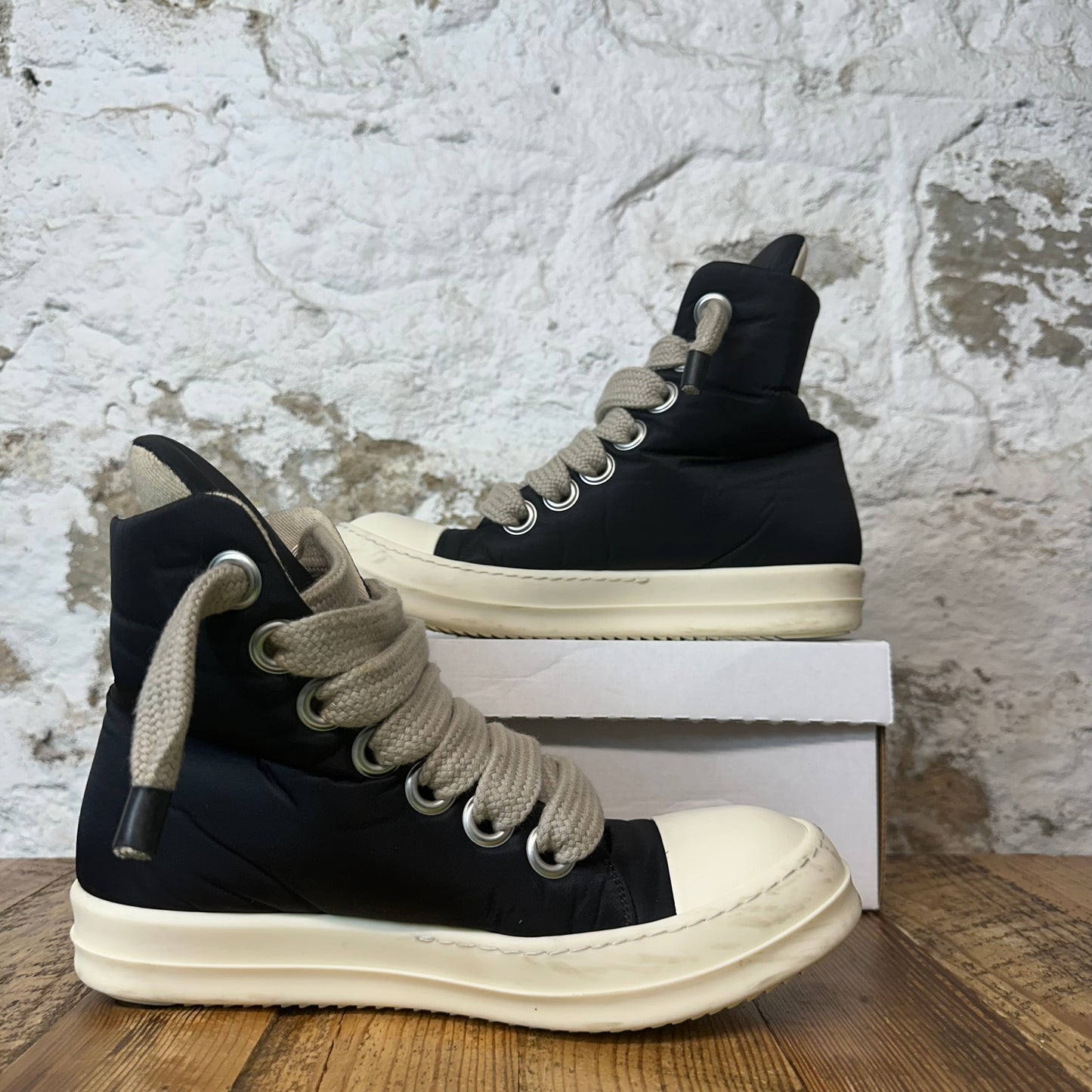 Rick Owens Jumbo Lace Puffer Milk Sneaker Sz 9.5 (42.5)