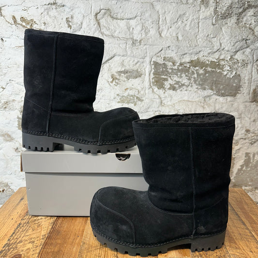 Balenciaga Alaska Fur High Suede Black Boot Sz 7 (40)
