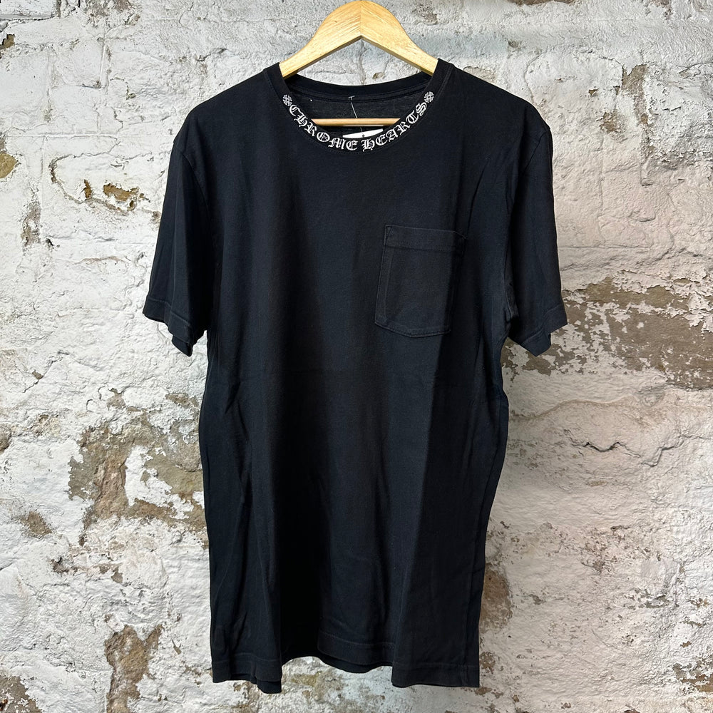 Chrome Hearts Neck Spell T-shirt Black Sz L