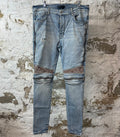 Amiri MX2 Brown Paisley Blue Denim Jeans Sz 36