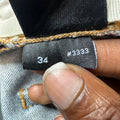 Amiri MX1 Camo Spell Blue Denim Jeans Sz 34