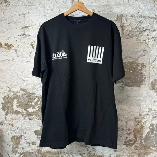 Louis Vuitton Barcode Logo Black T-Shirt Sz XL
